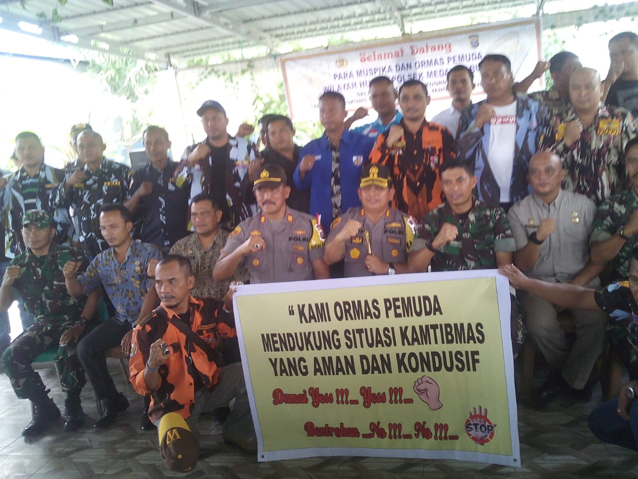 Kapolres Belawan bersama TNI dan Muspika Rangkul Ormas Koordinasi Kamtibmas 