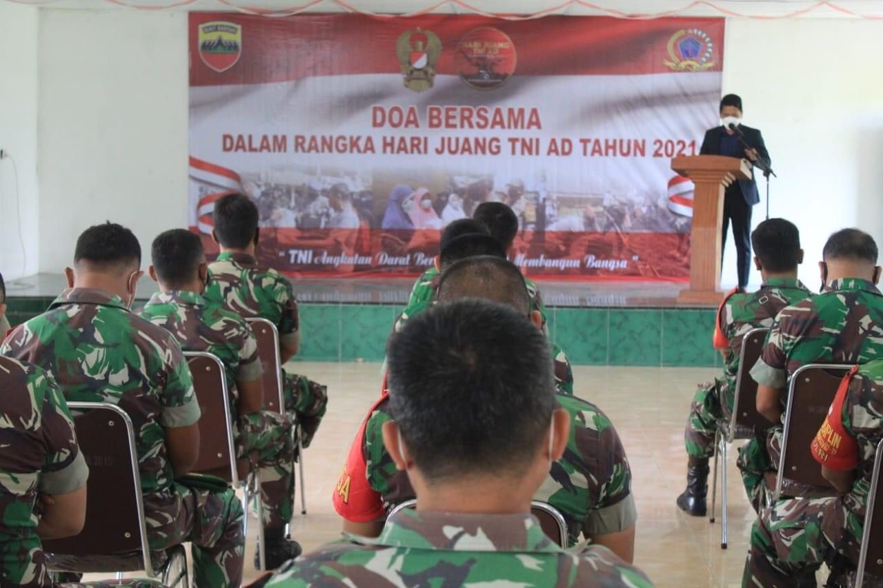 Dalam Rangka Hari Juang TNI-AD Ke 76 Tahun 2021, Kodim 0207/Simalungun Gelar Doa Bersama
