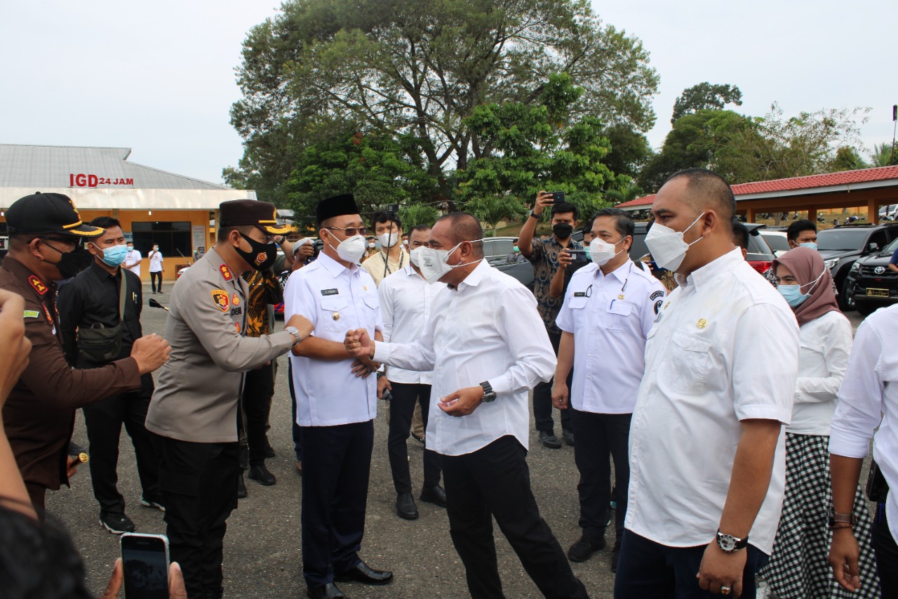 Kapolres Labuhanbatu AKBP Deni Kurniawan SIK.MH mengikuti kunjungan kerja Gubsu di Labusel