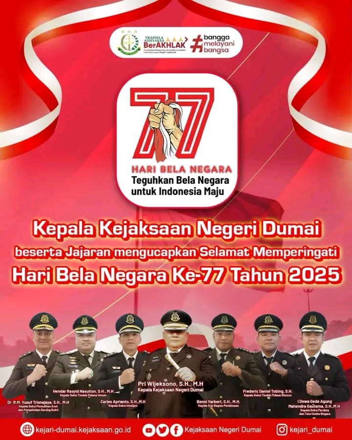 Kejaksaan Negeri Dumai Perkuat Semangat Bela Negara di Hari Bela Negara ke-77