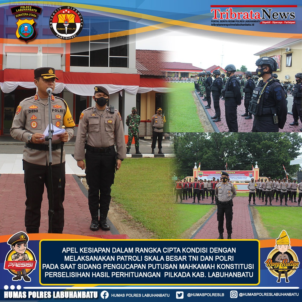 Kapolres Labuhanbatu Pimpin Apel.Pelaksanaan Kesiapan Cipta Kondisi 