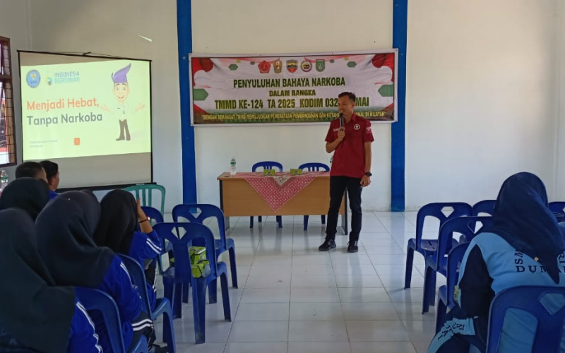 TMMD Ke-124 Kodim 0320 Dumai Penyuluhan Narkoba Bagi Generasi Muda