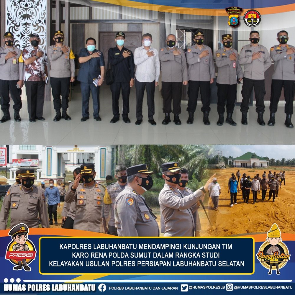 Rombongan Karo Rena Poldasu tinjau lokasi persiapan Polres Labuhanbatu Selatan