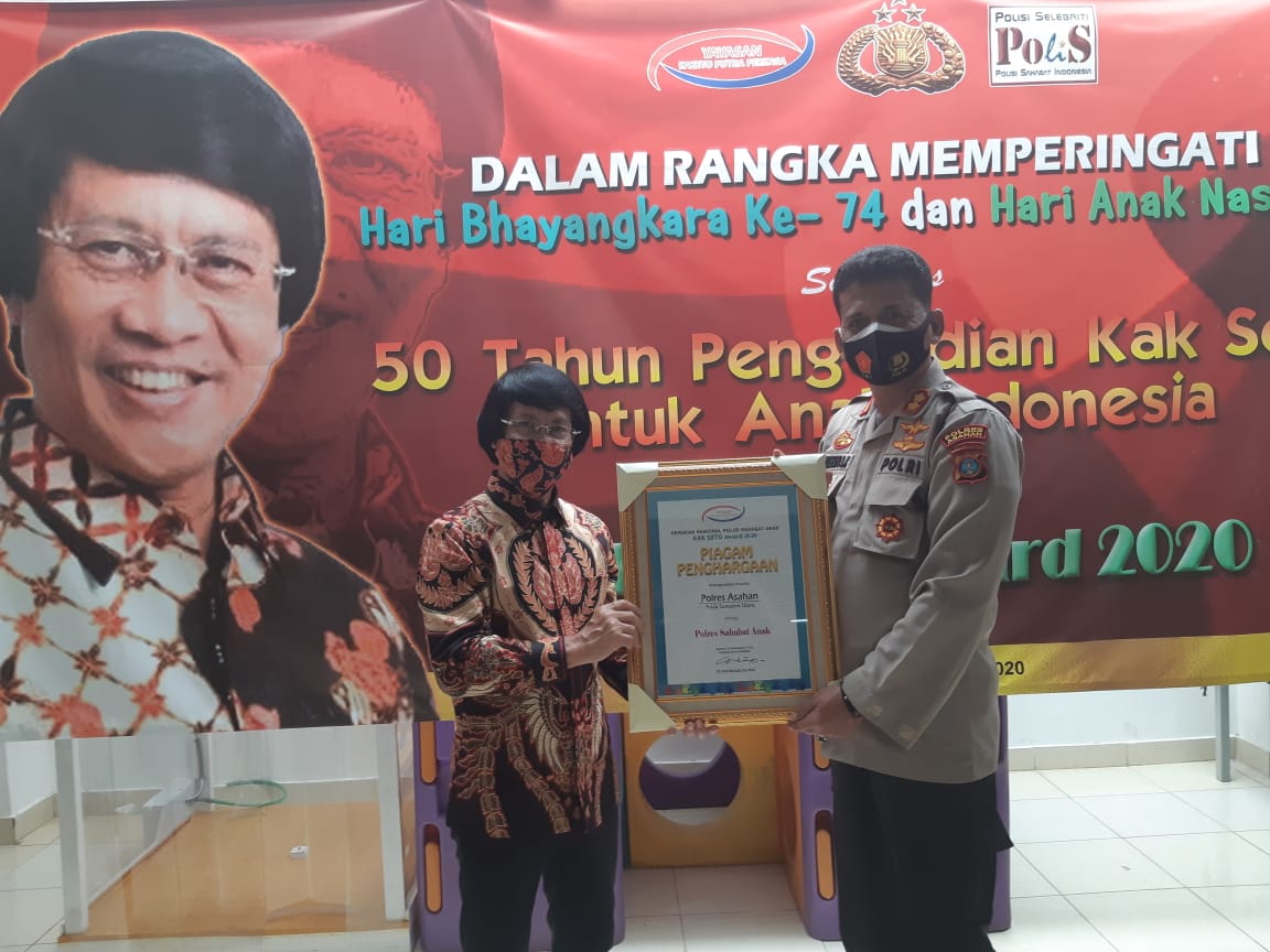 Kapolres Asahan Raih Penghargaan Kak Seto Award dan Polis Award 2020