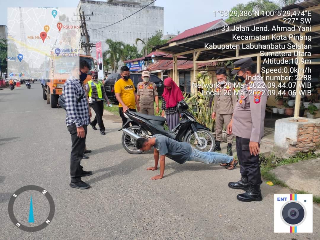 Tegakkan Prokes Covid 19, Polsek Kota Pinang Rutin Melaksanakan Kegiatan Ops Yustisi