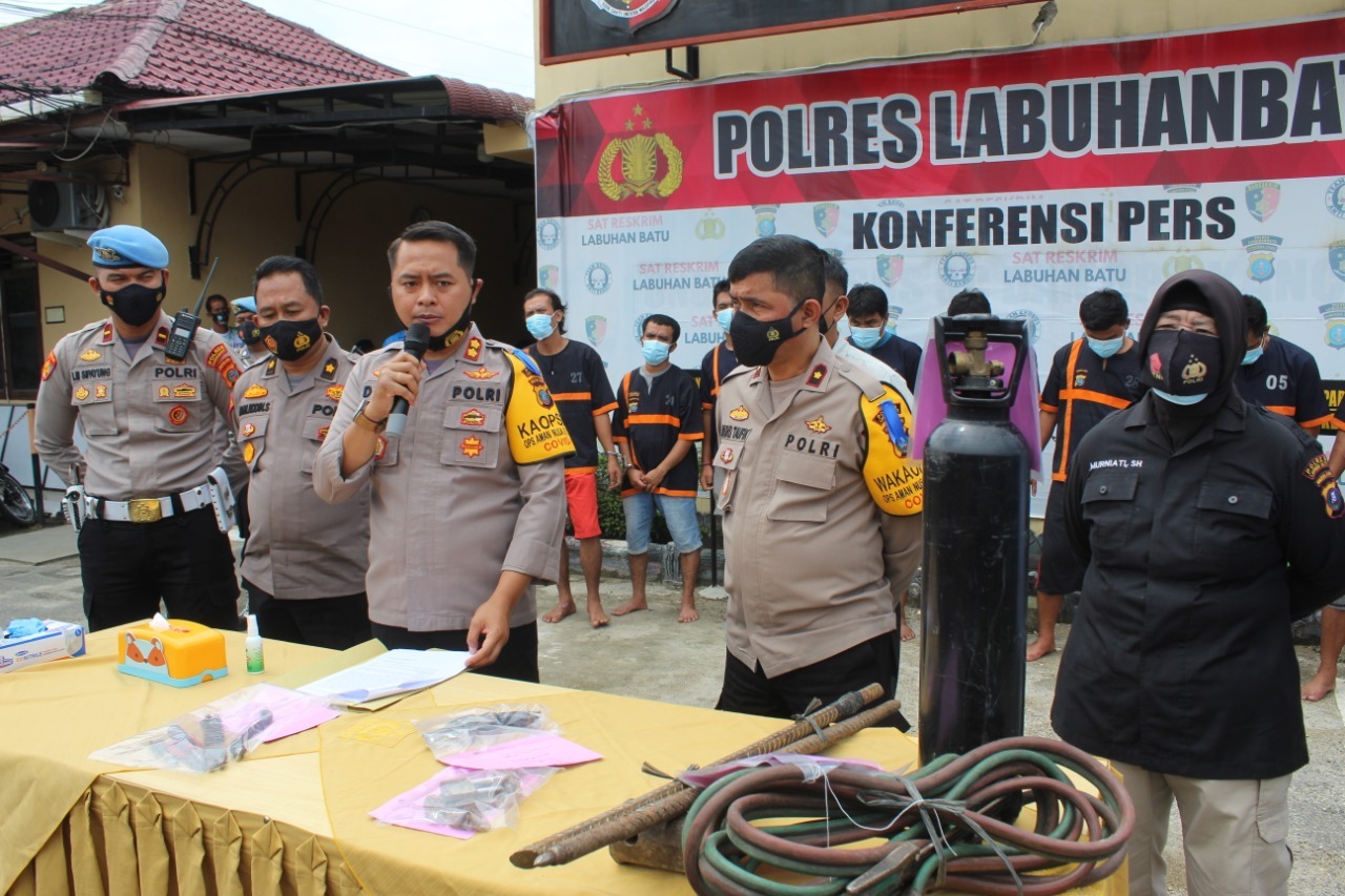Tekab Reskrim Polres Labuhanbatu tangkap pencuri Battery Tower antar Provinsi