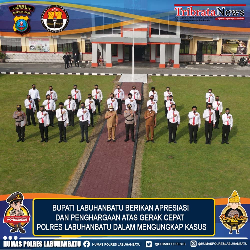 Bupati Labuhanbatu Memberikan Penghargaan kepada Kapolres Labuhanbatu dan jajaran