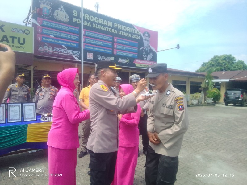 HUT Ke-79 Polri, Syukuran Polsek Pancur Batu Juara Umum dan 5 Personil  Naik Pangkat