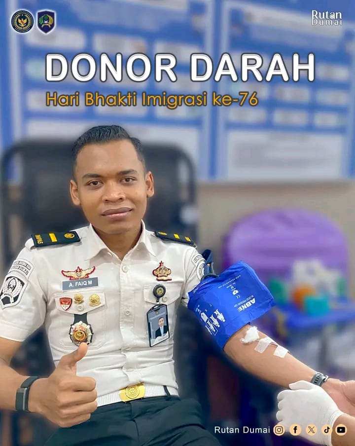 Partisipasi Rutan Dumai Ikuti Donor Darah Meriahkan Hari Bhakti Imigrasi ke-76