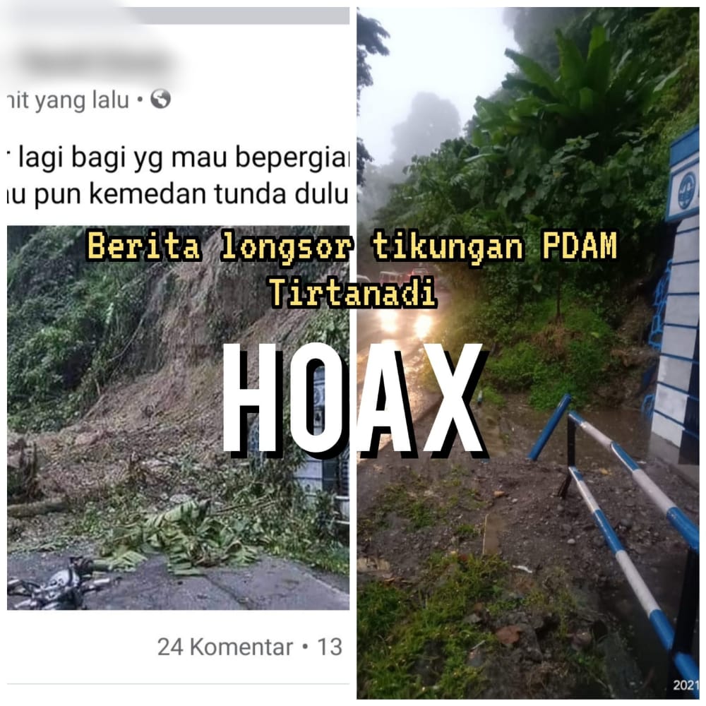 Tikungan PDAM Tirtanadi Longsor, Polsek Pancur Batu : Informasi Hoax 