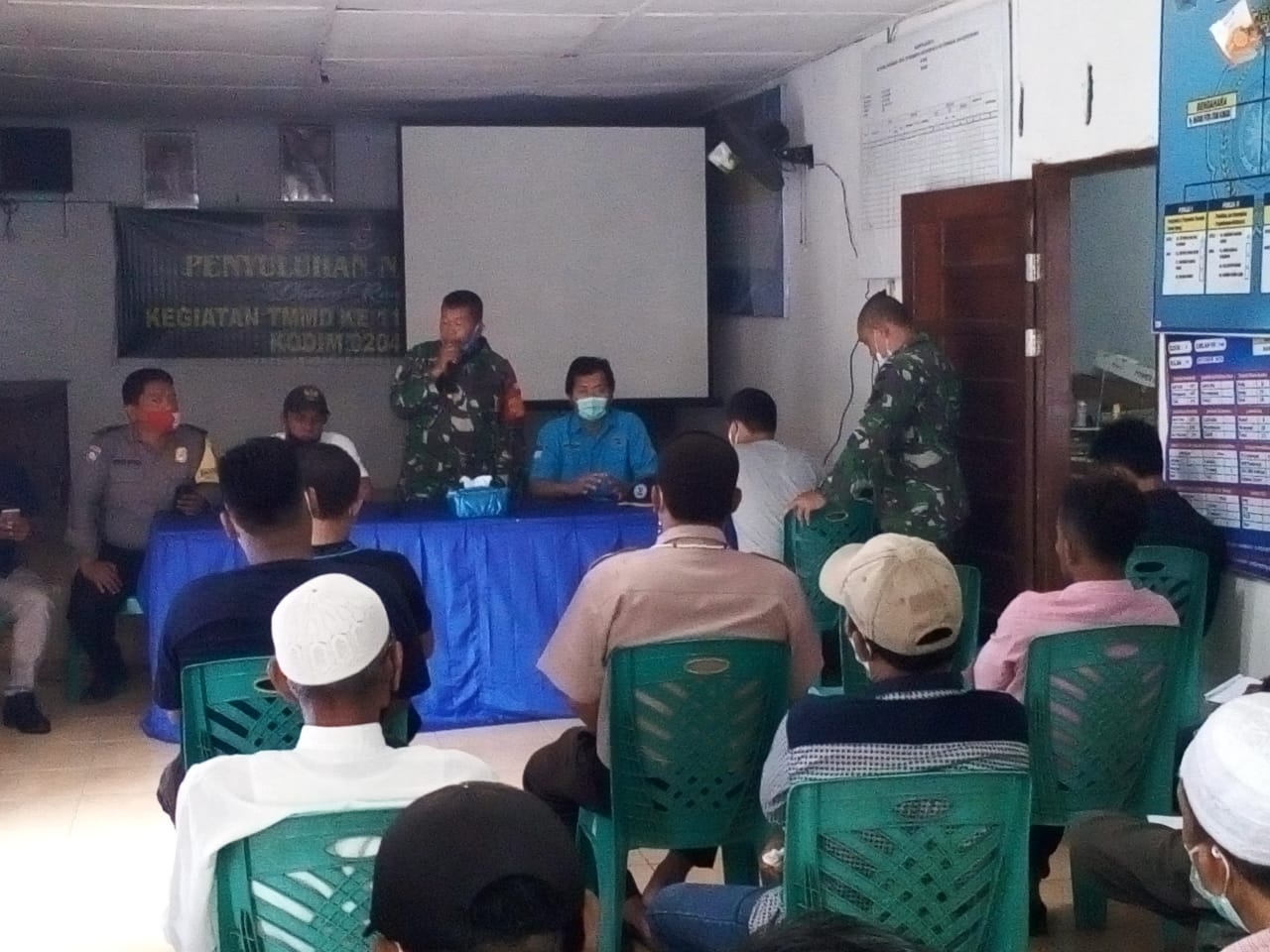 Satgas TMMD Kodim 0204/DS Gelar Binluh Bahaya Narkoba 