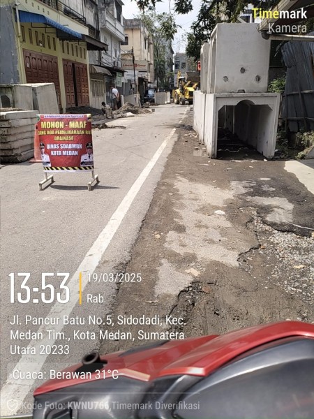 Tak Ada Plang Proyek, Pengerjaan Drainase Jl. Pancur Batu Medan Langgar Ketentuan Informasi Publik