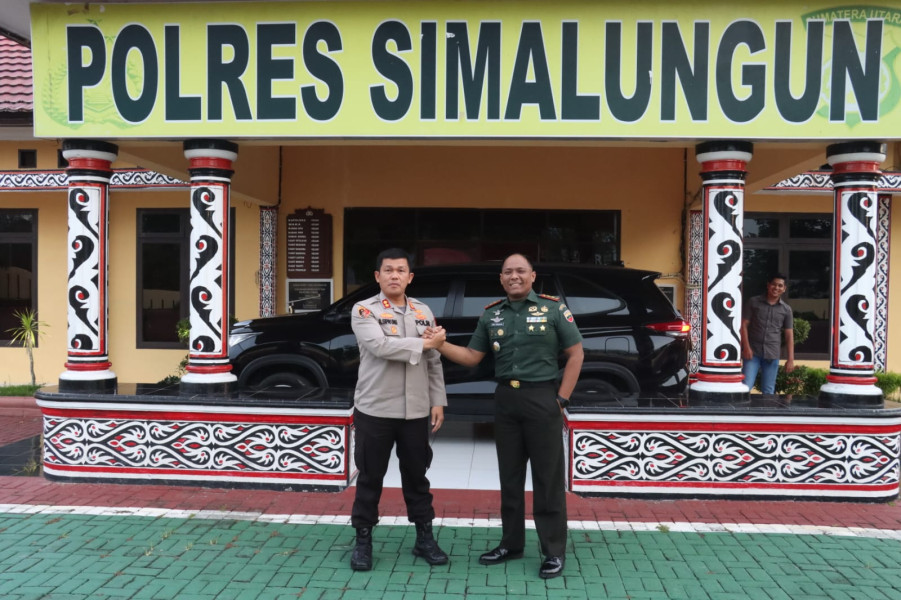 Perkuat Sinergitas TNI-Polri, Dansecaba “B” Rindam I/BB Kunjungi Kapolres Simalungun