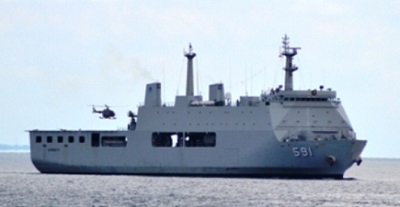 Kapal Perang Koarmatim KRI Surabaya-591 Dukung Angkutan Lebaran