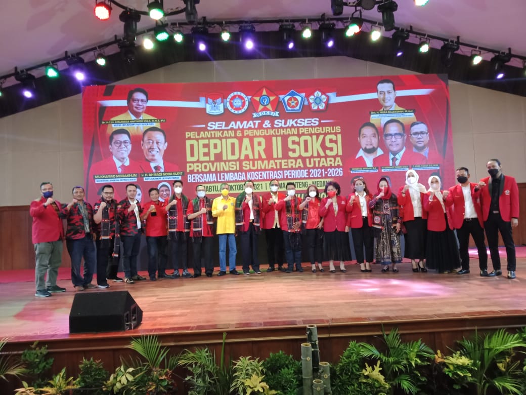 Ketua Umum Depinas SOKSI Lantik Depidar II SOKSI Sumut, 5 Konsentrasi Organisasi Turut Dilantik