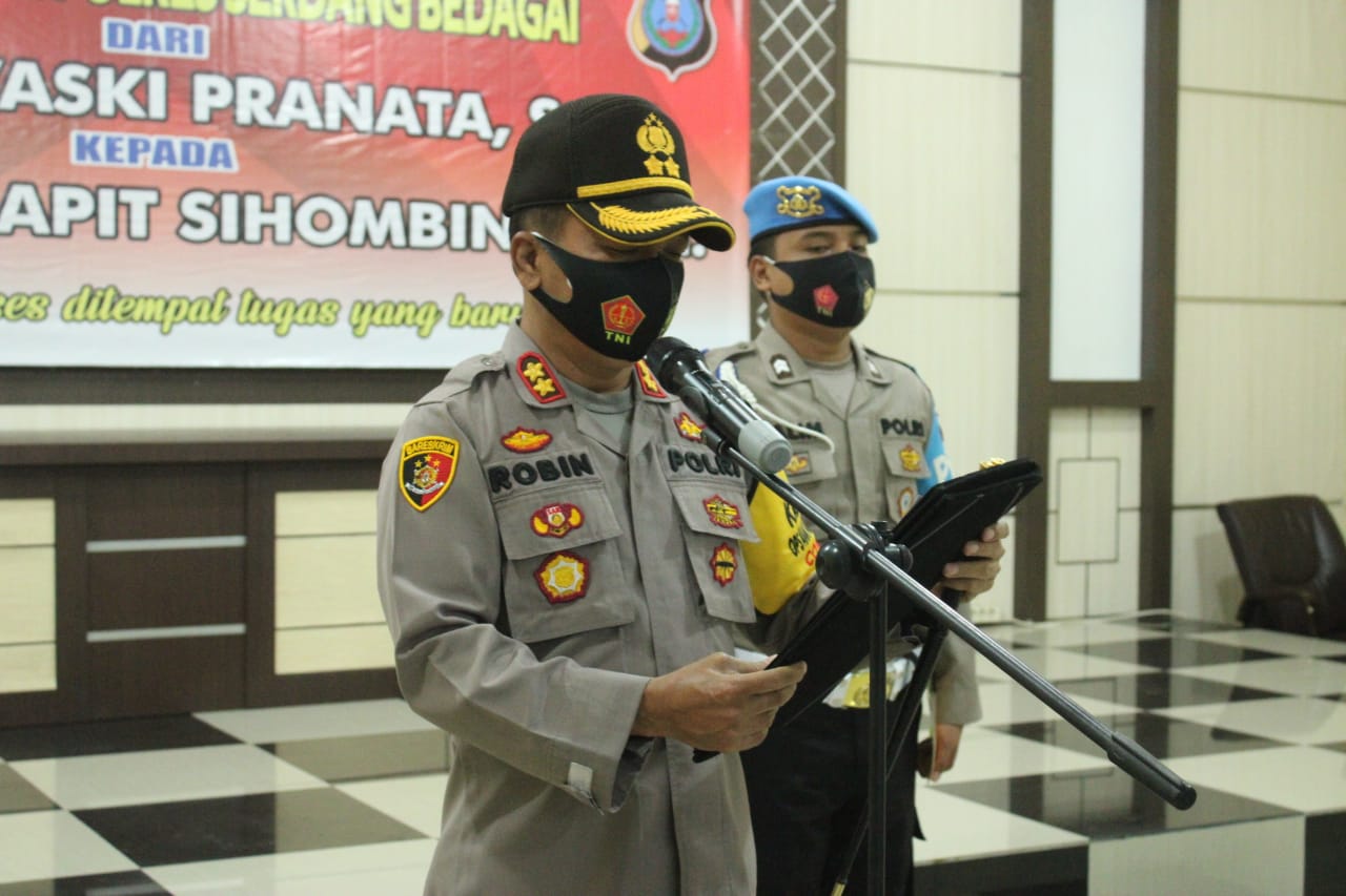 Pimpin Sertijab Kasat Intelkam  AKBP Robin:Tingkatkan Kinerja Sesuai Misi - Visi Kapolri 