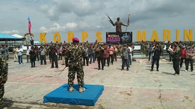 Hut Marinir ke-75, Ratusan Sembako Dibagikan Dan Yonmarhanlan I Kepada Wartawan 