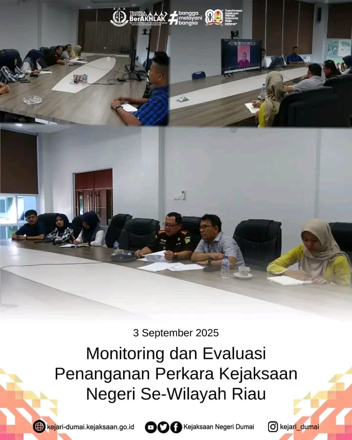 Kejaksaan Dumai Tingkatkan Kinerja dengan Monitoring dan Evaluasi Penanganan Perkara
