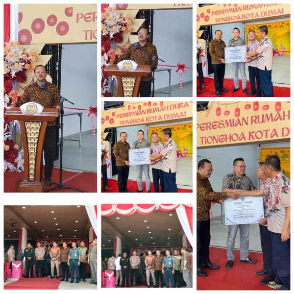 Suasa Ginting S.H. Head of Corporate Communications Geo Energy Group langsung Menyerahkan Bantuan CSR Rumah Duka Tionghoa Dumai