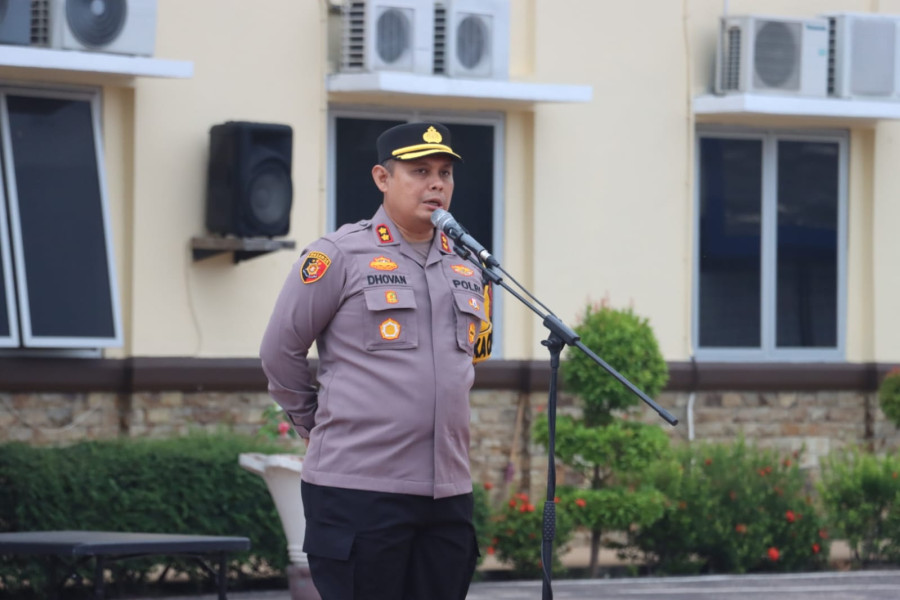 Apel Tahapan Pencabutan Nomor Urut Calon Wako dan Wawako Dumai Dipimpin Oleh Kapolres Dumai.