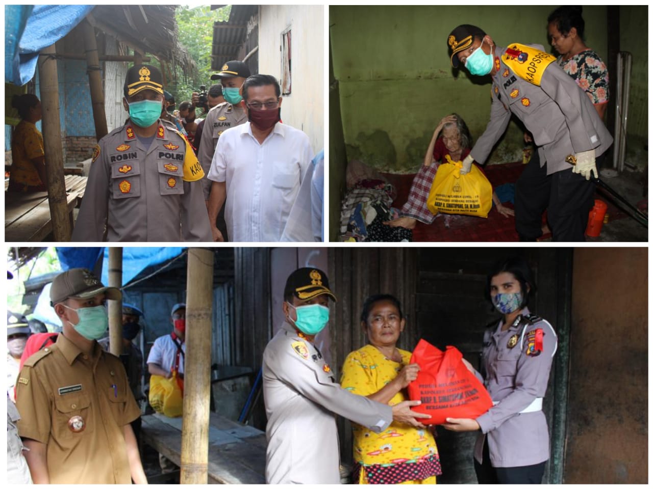 Kapolres Bersama Rombongan Bagikan 150 Paket Sembako  Warga Kurang Mampu  Kelurahan Melati I Sergai