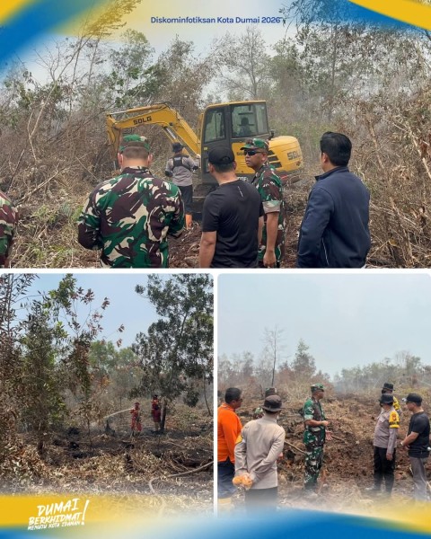 Sekda Kota Dumai Fahmi Rizal, S.STP., M.Si, Tninjau Lokasi Kebakaran Hutan dan Lahan