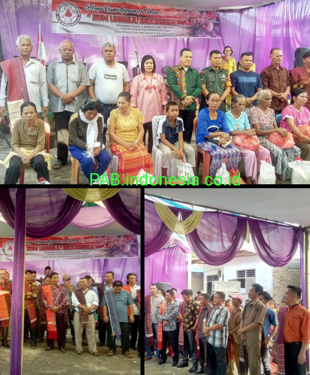 Meriahkan HUT RI ke 74, Forum komunikasi Satahi Saoloan Adakan Kegiatan Sosial Budaya  Tari Tor-tor