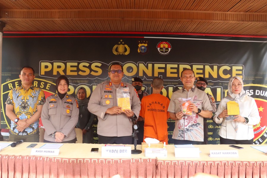 Satuan reserse Narkoba Polres Dumai Berhasil Mengungkap Kasus Peredaran Narkotika Jenis Shabu