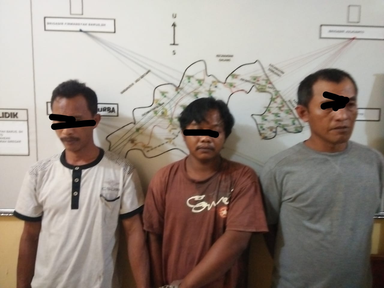 Transaksi Sabu danGanja, Tiga  Pelaku Digrebek Polsek Kotarih