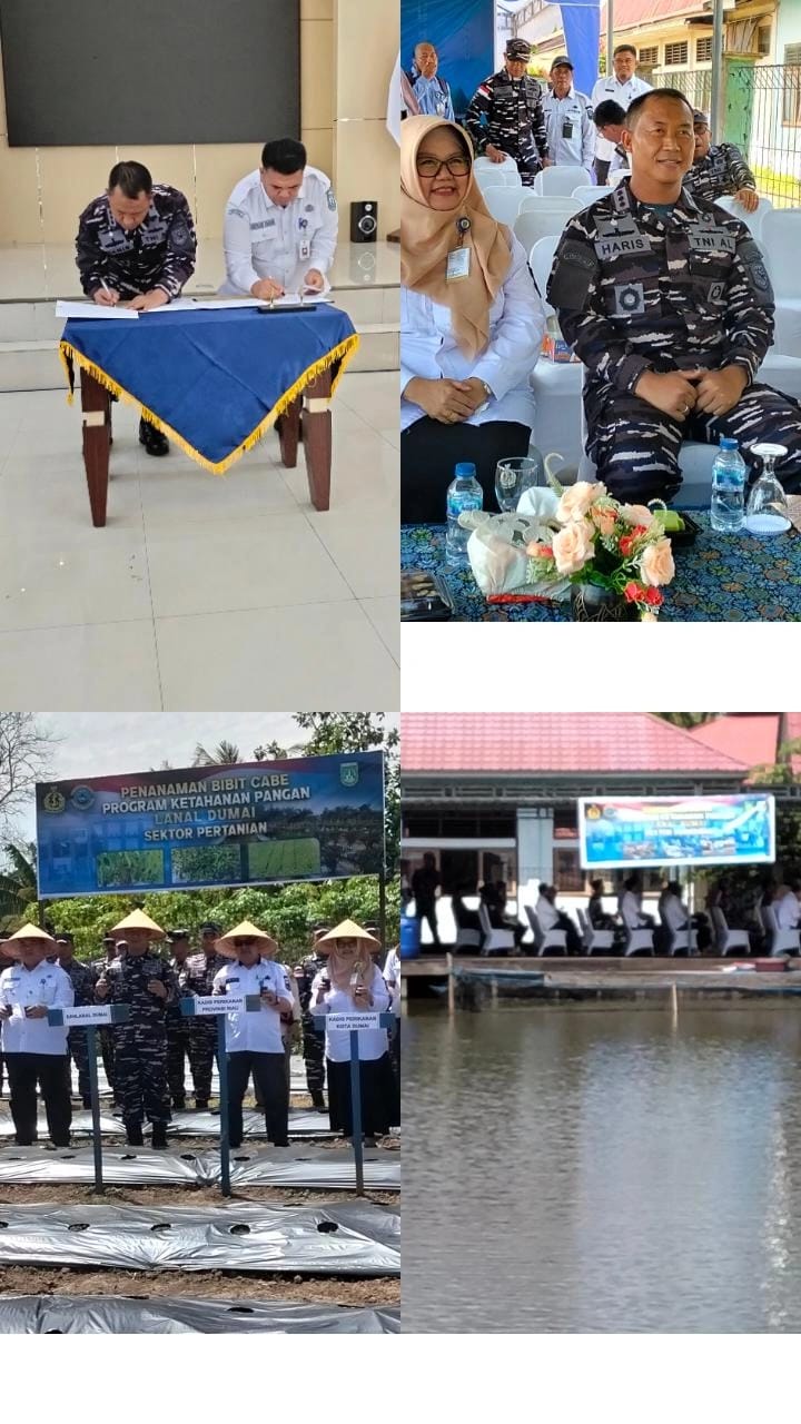 Lanal Dumai Gelar Acara Vicon Ketahanan Pangan dan Peresmian Meningkatkan Kesejahteraan Masyarakat