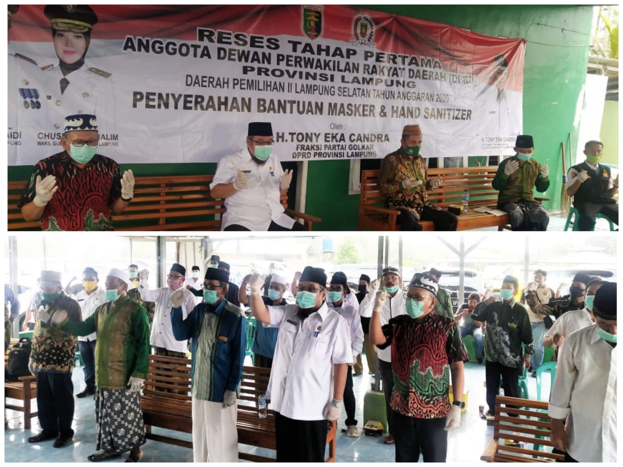 Gelar Reses Di Lamsel, TEC Berikan Ribuan Masker dan Hand Sanitizer Untuk Warga Nahdliyin