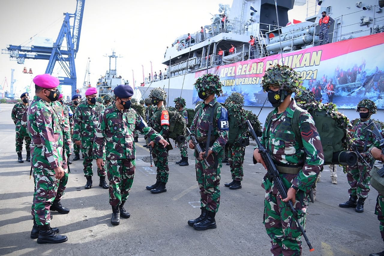 Koarmada I Laksanakan Apel Gelar Pasukan Latuhan Operasi AMFIBI Tahun 2021