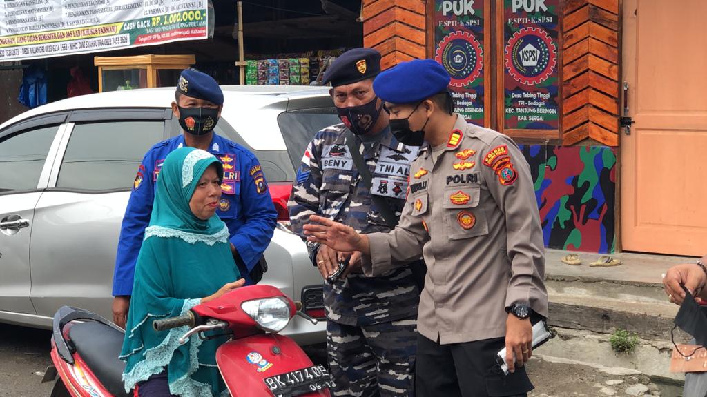 Cegah Penyebaran Covid19, Satpol Air Polres Sergai Gelar Operasi Yustisi