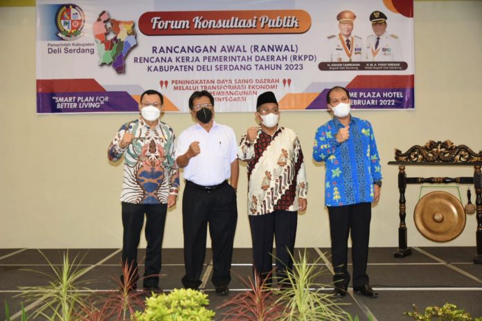 Sekda Resmi Buka Forum Konsultasi Publik Rancangan Awal RKPD Tahun 2023 Pemkab Deli Serdang