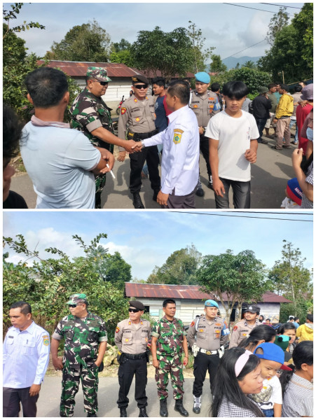 Danramil 07 Salak Bersama  Kapolsek salak Meninjau  Pelaksanaan Pemilihan Kepala Desa