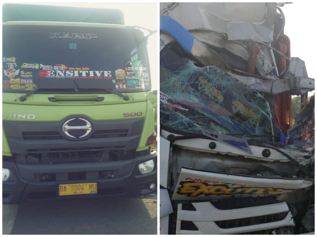 Diduga Ngantuk Tronton Vs Truk, 3 Orang Luka