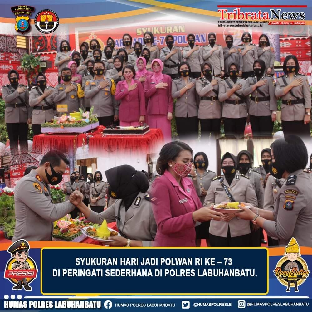 Polwan Polres Labuhanbatu menggelar syukuran dalam Hari Jadi Polwan ke 73 Tahun 2021