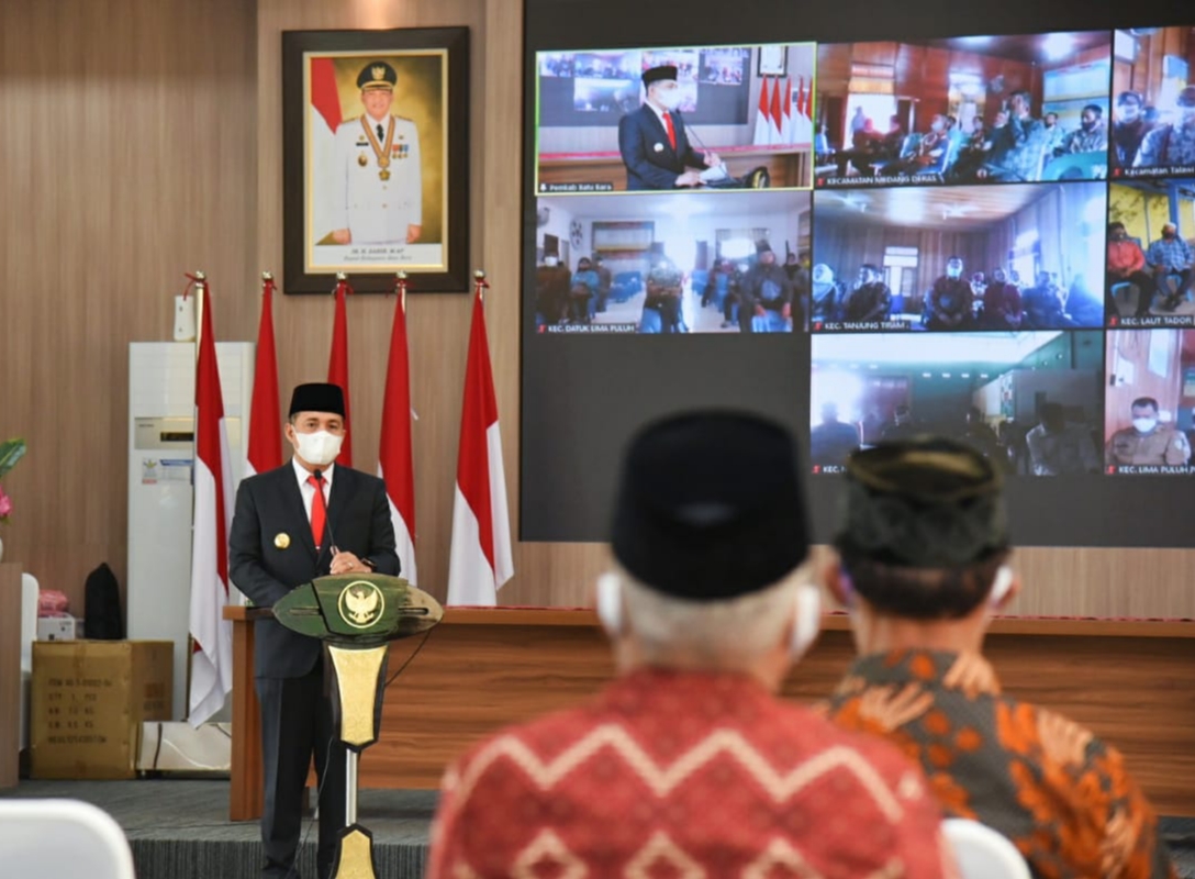Bupati Batu Bara Lantik Anggota BPD Tahap - II Secara Virtual