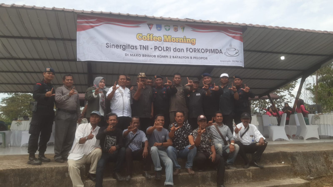 Coffe Morning Sinergitas TNI- Polri, Forkompinda dan Media di Kompi 2 Batalyon B Pelopor