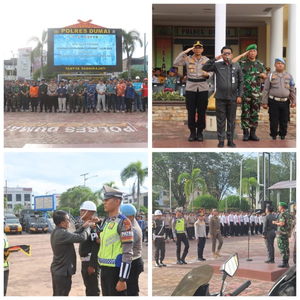 Apel Pasukan Operasi Lilin 2025 Polres Dumai, Kapolres: Tanggung Jawab Keamanan Mobilitas Melonjak
