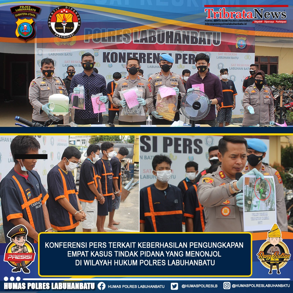 Kapolres Gelar Konpers Terkait Pengungkapan Kasus Menonjol di Wilkum Polres Labuhanbatu