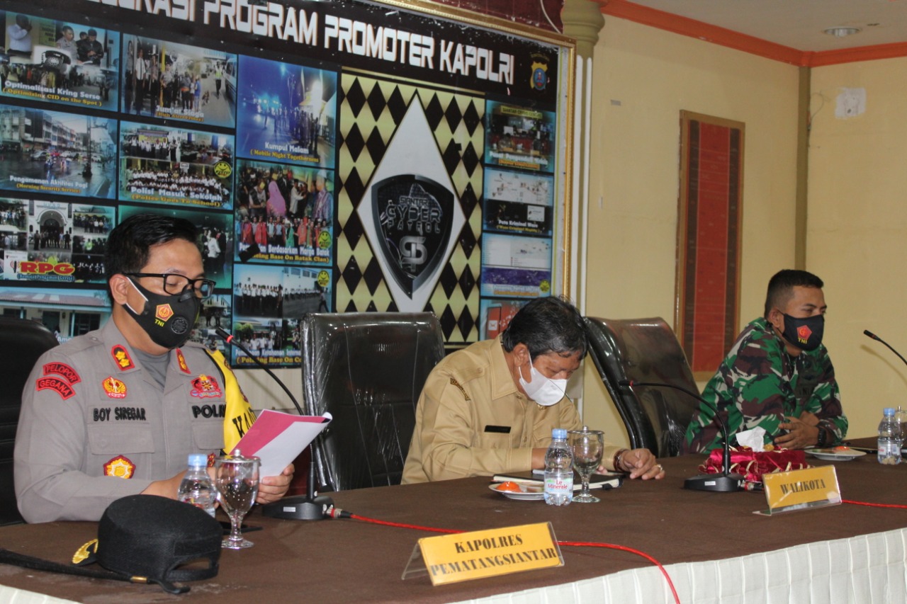 Pandemi Covid-19 Diperpanjang, Polres Pematangsiantar Rakor bersama Intansi terkait