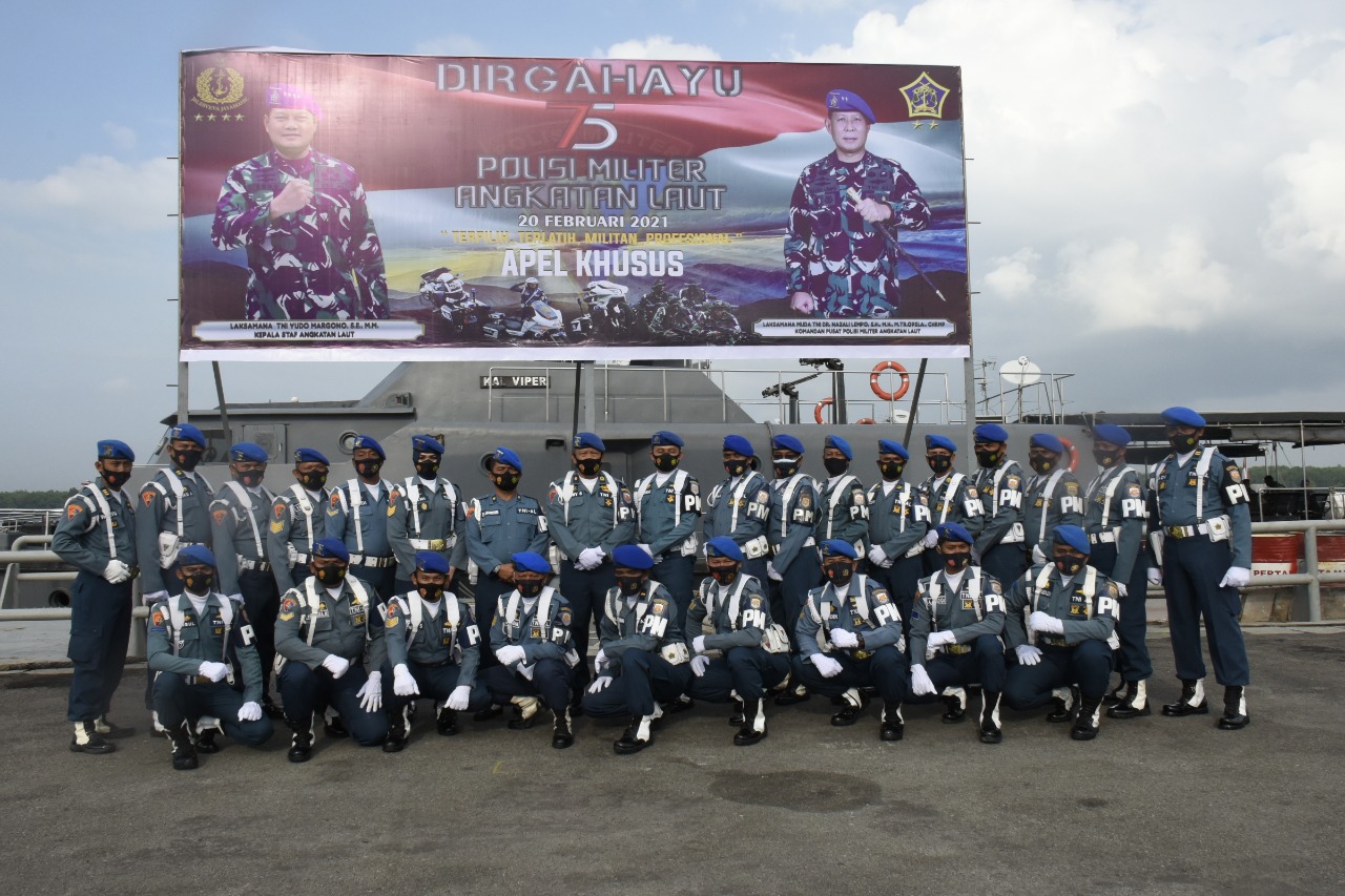 Apel Khusus Dalam  Rangka HUT Ke-75 Polisi Militer Angkatan Laut