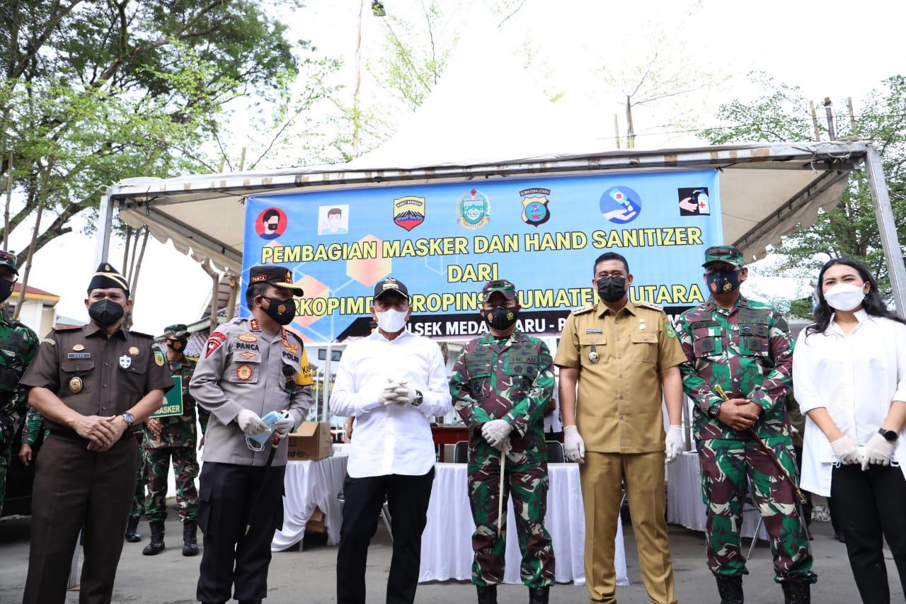Kapolda Sumut bersama Pangdam I/BB dan Gubsu Pantau PPKM Mikro