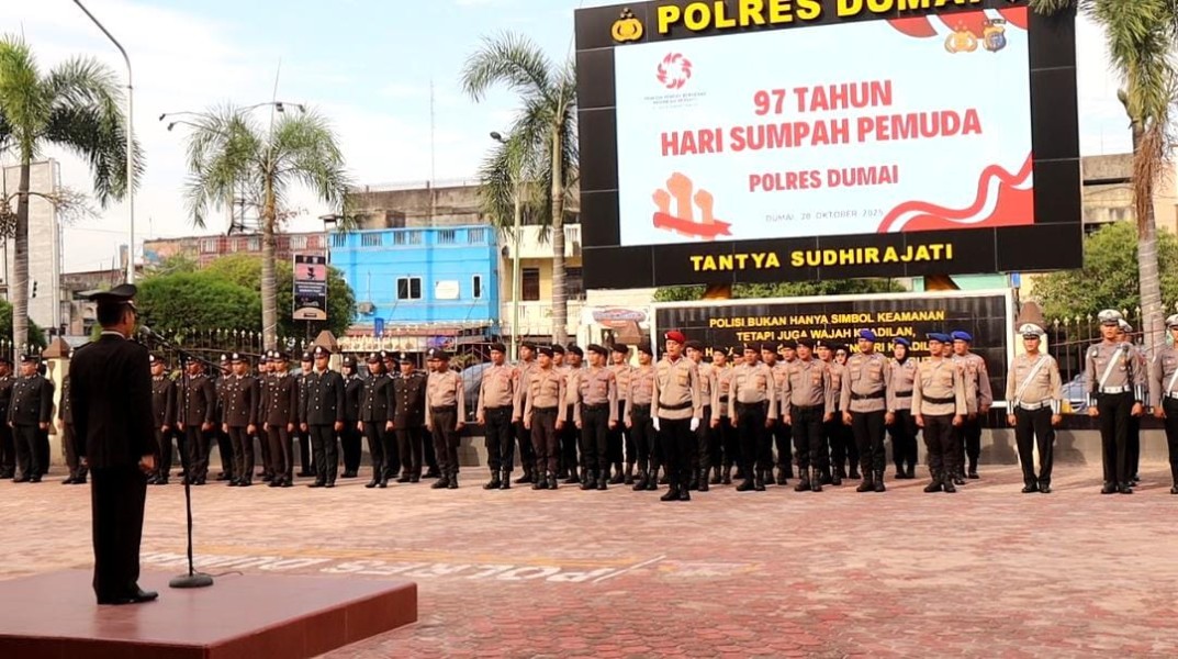 Polres Dumai Gelar Upacara Peringatan Hari Sumpah Pemuda ke-97 dengan Semangat Persatuan