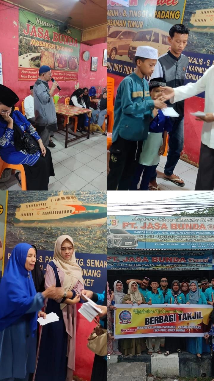 Ikatan Keluarga Pasaman Barat (IKP-PBR) Kota Dumai Berbagi takjil Dan Santunan Anak Yatim Dan Dhuafa.