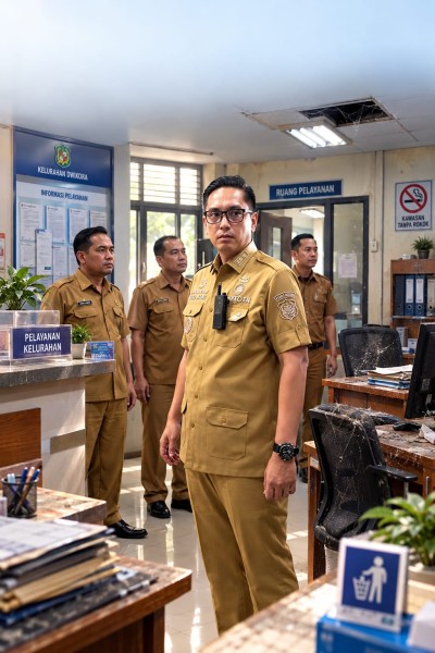Tinjau Pustu dan Kantor Lurah Dwikora, Rico Waas Soroti Ruangan Kotor Hingga Lampu Mati