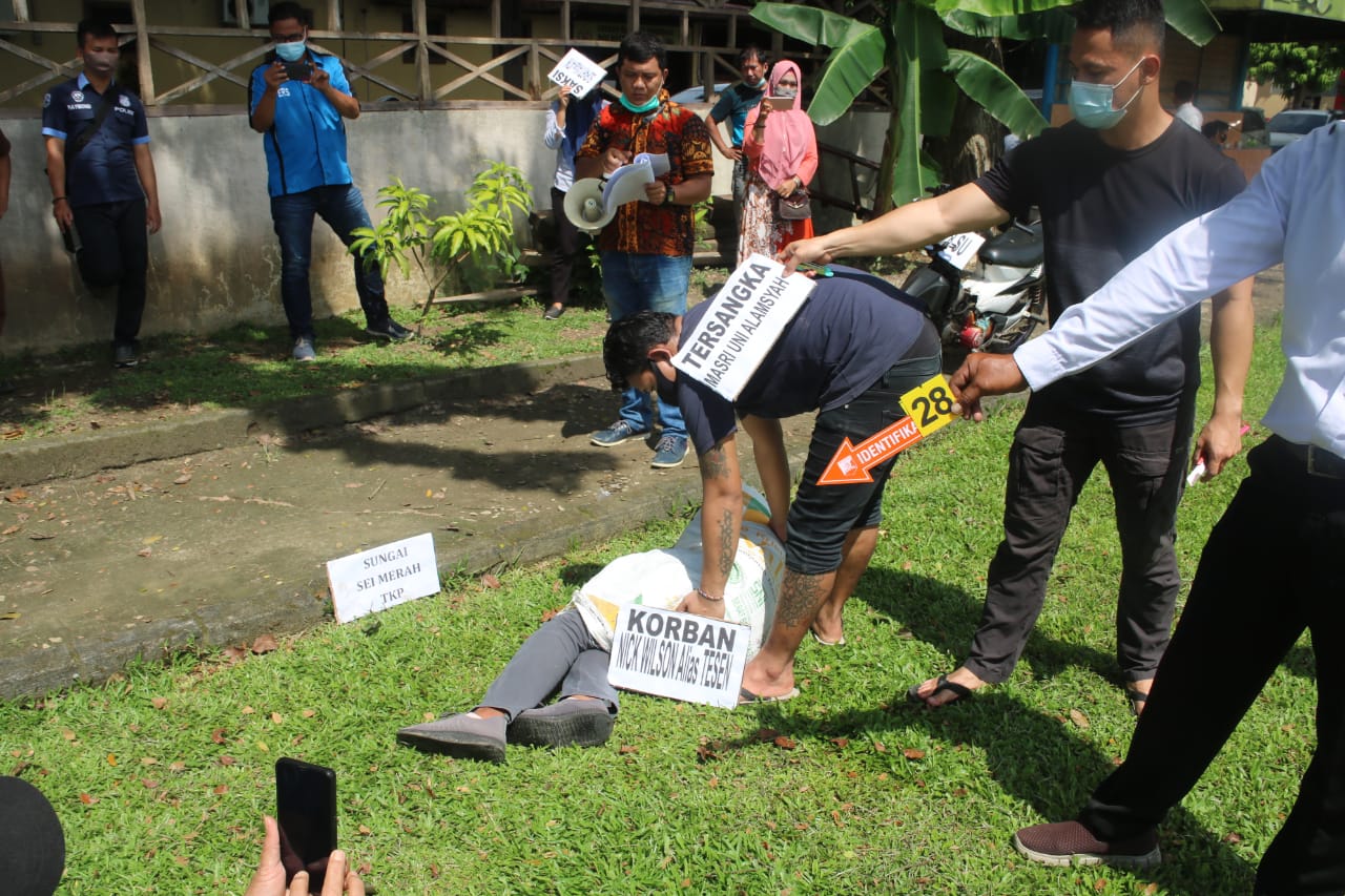 Sat Reskrim Polresta Deli Serdang Gelar Rekonstruksi 33 Adegan Kasus Pembunuhan  Nick Wilson