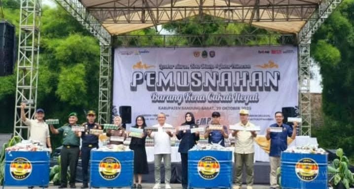 Bea Cukai Musnahkan 6,8 Juta Batang Rokok Ilegal dan BKC Ilegal