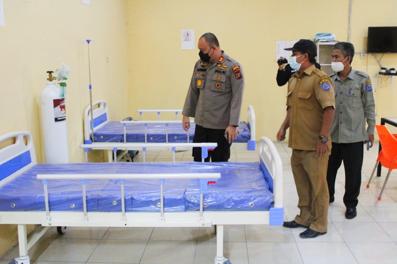 Kapolres Labuhanbatu tinjau ISOTER untuk menampung dan merawat Masyarakat yang terpapar Covid 19